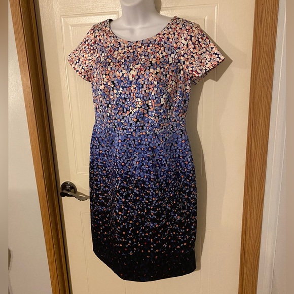 Talbots Women's Ombre Sheath Floral Dress Sz 4 petite - Picture 1 of 8